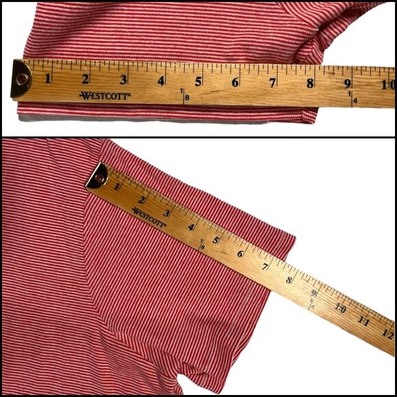 Just My Size Collared Red White Striped Tee Shirt Plus Size 18W/20W Short Sleeve - Picture 12 of 12